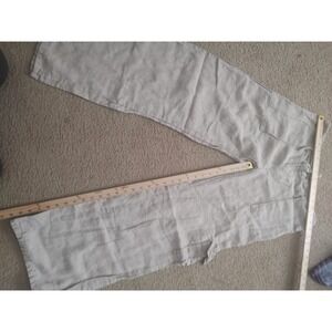 Bisou‎ Bisou Michele Bohbot Linen Blend Pants Beige Size 8 Wide Leg Casual